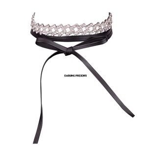 Crystal Wrap Around Choker Necklace Women Color Black